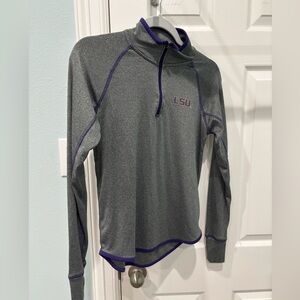 LSU Stadium Athletics Gray Hoodie with Purple Trim